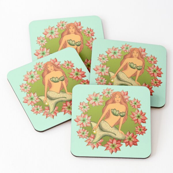Item preview, Poinsettia Mermaid  designed and sold by artmuvz.