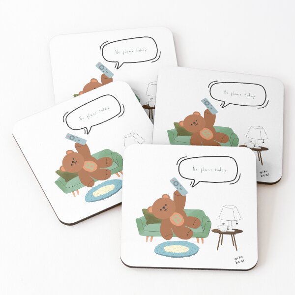 Item preview, Mono Bear Message – No Plans Today ( White / Transparent ) designed and sold by mintmono-studio.