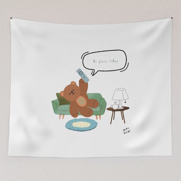 Item preview, Mono Bear Message – No Plans Today ( White / Transparent ) designed and sold by mintmono-studio.