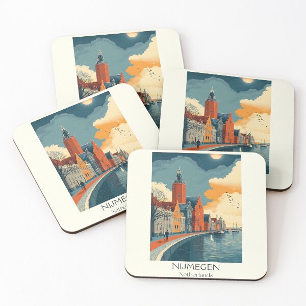 Item preview, Nijmegen Netherlands Vintage Poster | Oldest City on the Waal River designed and sold by TuncGK.