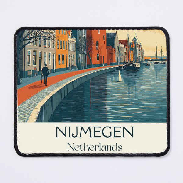 Item preview, Nijmegen Netherlands Vintage Poster | Oldest City on the Waal River designed and sold by TuncGK.