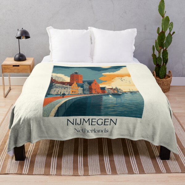 Item preview, Nijmegen Netherlands Vintage Poster | Oldest City on the Waal River designed and sold by TuncGK.