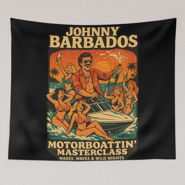 Item preview, Johnny Barbados – Motorboattin’ Masterclass | Wakes, Waves & Wild Nights T-Shirt designed and sold by Boris1987.