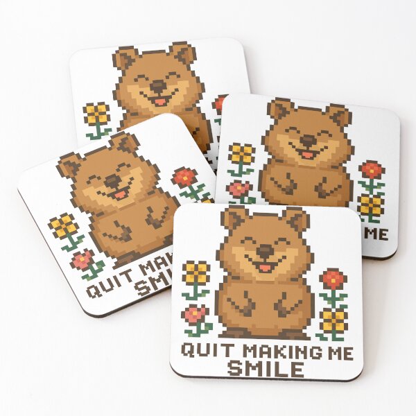 Item preview, Quit Making Me Smile – Happy Quokka Pixel Art designed and sold by NaturePixel.