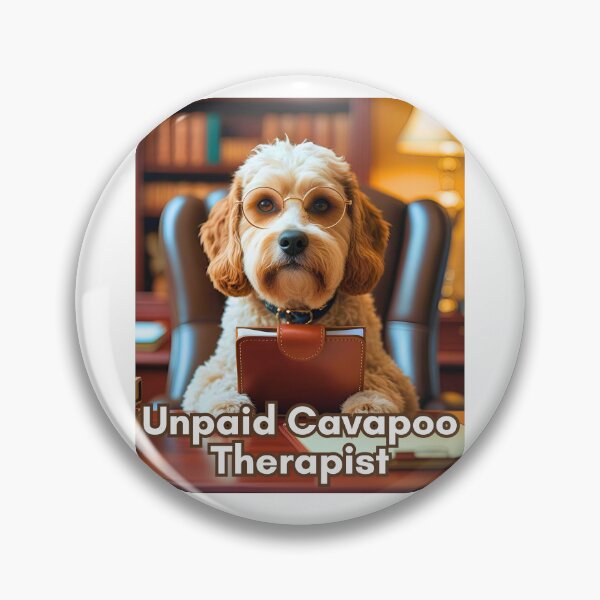 Item preview, Unpaid Cavapoo Therapist – Cute Emotional Support Cavapoo Office Art designed and sold by Fredster1966.