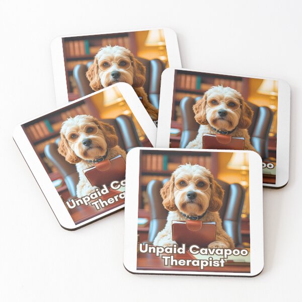 Item preview, Unpaid Cavapoo Therapist – Cute Emotional Support Cavapoo Office Art designed and sold by Fredster1966.