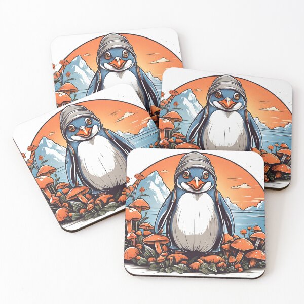 Item preview, penguin on a mushroom picking designed and sold by Karaz's Animal Kingdom.