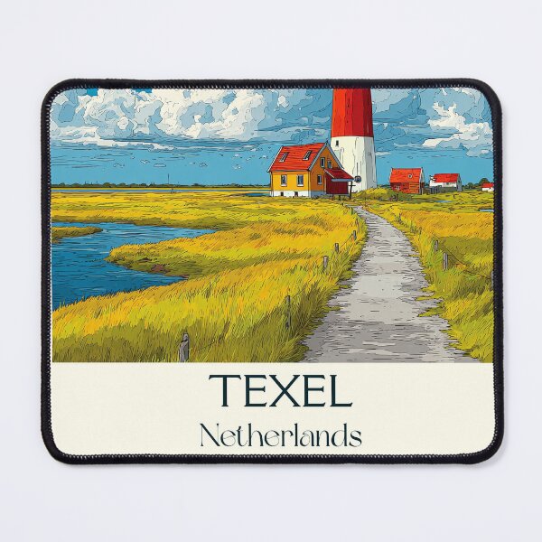 Item preview, Texel Netherlands Vintage Poster | Iconic Red Lighthouse & Dunes designed and sold by TuncGK.