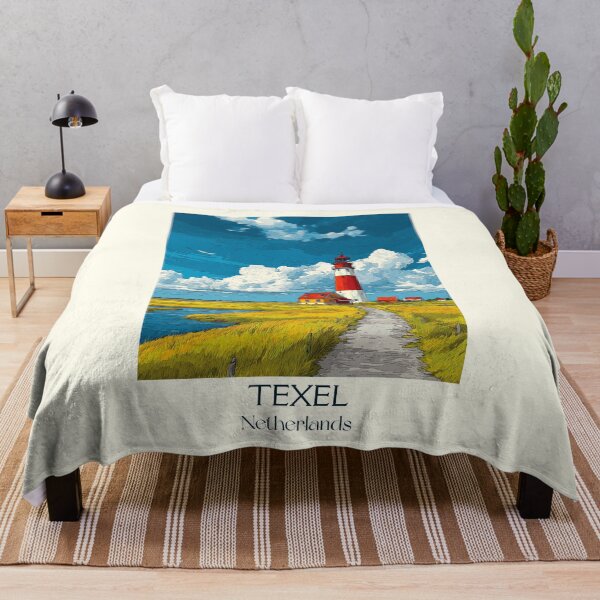 Item preview, Texel Netherlands Vintage Poster | Iconic Red Lighthouse & Dunes designed and sold by TuncGK.