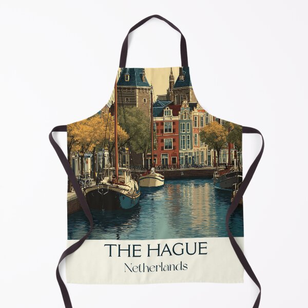 Item preview, The Hague Netherlands Vintage Poster | Binnenhof & Hofvijver Retro Art designed and sold by TuncGK.