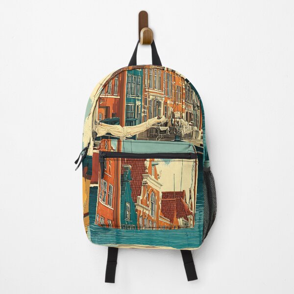 Item preview, Volendam Netherlands Vintage Poster | Traditional Harbor & Sailboats designed and sold by TuncGK.