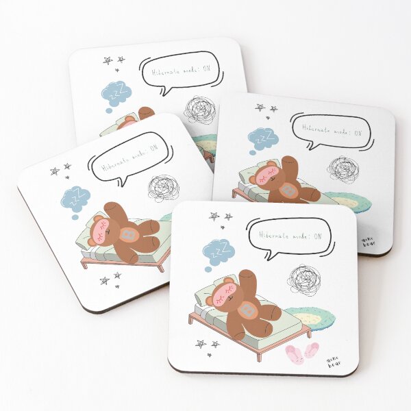 Item preview, Mono Bear Message – Hibernate Mode: ON ( White / Transparent ) designed and sold by mintmono-studio.