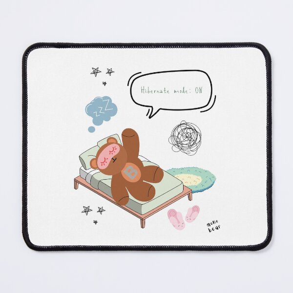 Item preview, Mono Bear Message – Hibernate Mode: ON ( White / Transparent ) designed and sold by mintmono-studio.