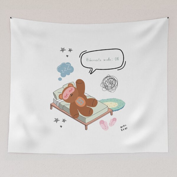 Item preview, Mono Bear Message – Hibernate Mode: ON ( White / Transparent ) designed and sold by mintmono-studio.