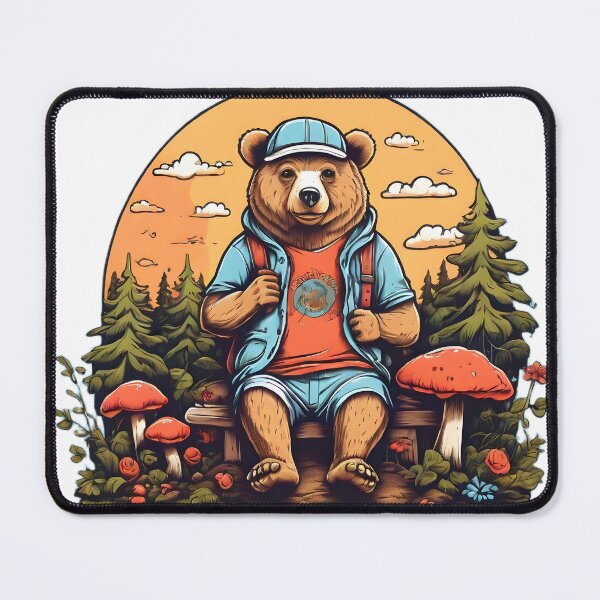Item preview, bear on a mushroom picking designed and sold by Karaz's Animal Kingdom.