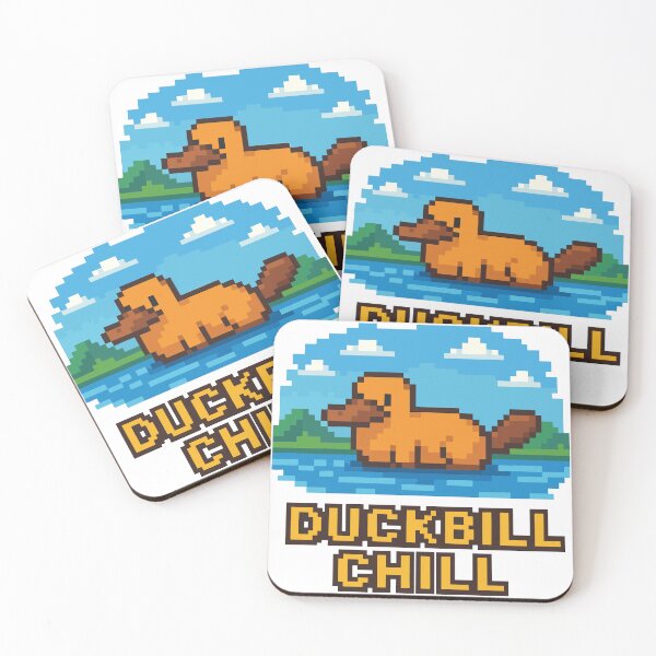 Item preview, Duckbill Chill – Pixel Platypus Floating on River designed and sold by NaturePixel.