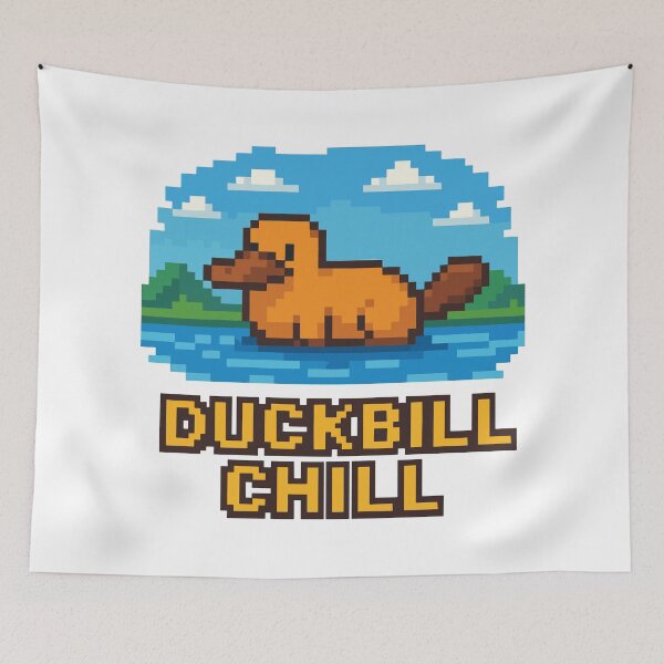 Item preview, Duckbill Chill – Pixel Platypus Floating on River designed and sold by NaturePixel.