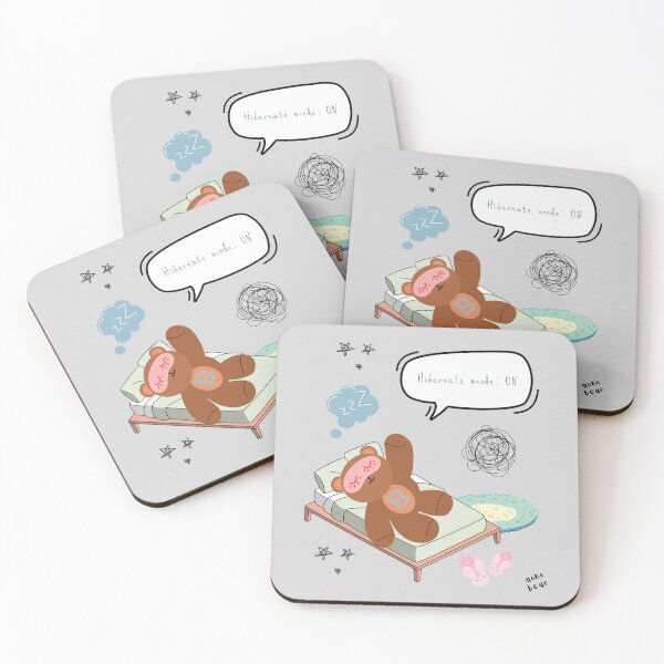 Item preview, Mono Bear Message – Hibernate Mode: ON ( Gray Background ) designed and sold by mintmono-studio.