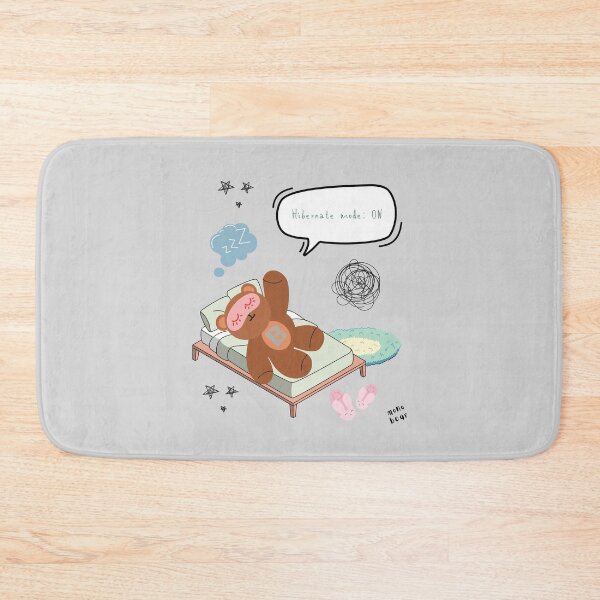 Item preview, Mono Bear Message – Hibernate Mode: ON ( Gray Background ) designed and sold by mintmono-studio.