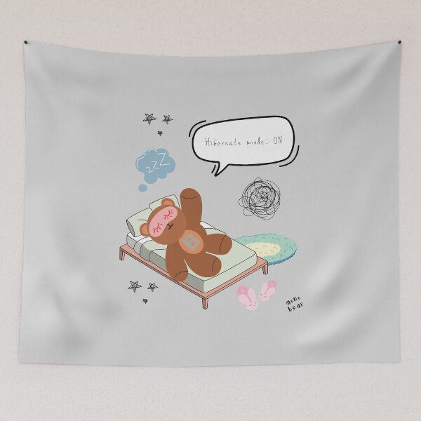 Item preview, Mono Bear Message – Hibernate Mode: ON ( Gray Background ) designed and sold by mintmono-studio.