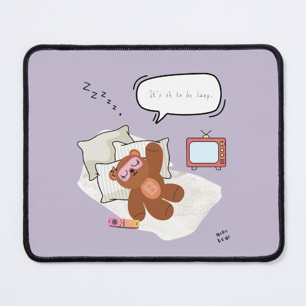Item preview, Mono Bear Message – It’s Ok to Be Lazy (Purple Background ) designed and sold by mintmono-studio.