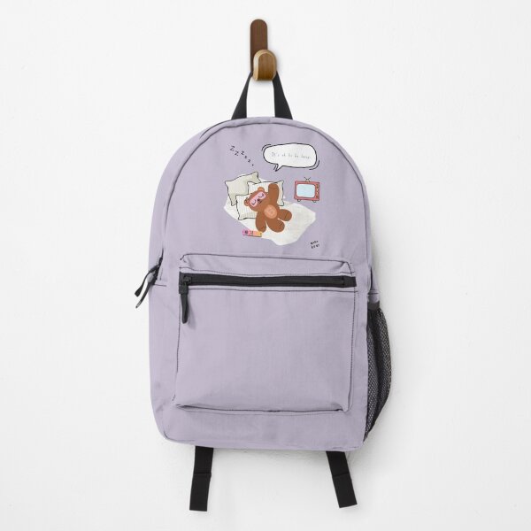 Item preview, Mono Bear Message – It’s Ok to Be Lazy (Purple Background ) designed and sold by mintmono-studio.