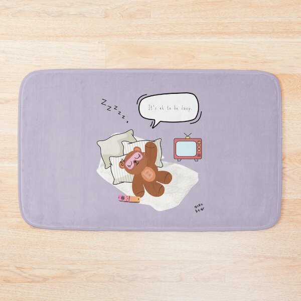 Item preview, Mono Bear Message – It’s Ok to Be Lazy (Purple Background ) designed and sold by mintmono-studio.