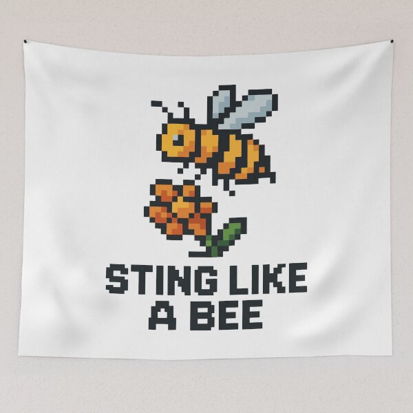 Item preview, Sting Like a Bee – Pixel Yellowjacket Near Flower designed and sold by NaturePixel.