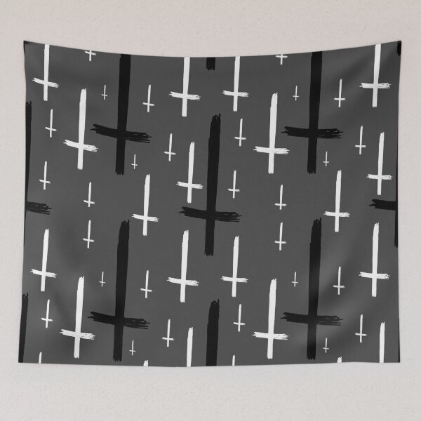 Item preview, upside down inverted cross grey gray black designed and sold by Gossip Rag.