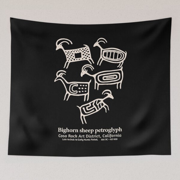 Item preview, Bighorn sheep petroglyph, Coso Rock Art District, California. designed and sold by PreColumbianArt.