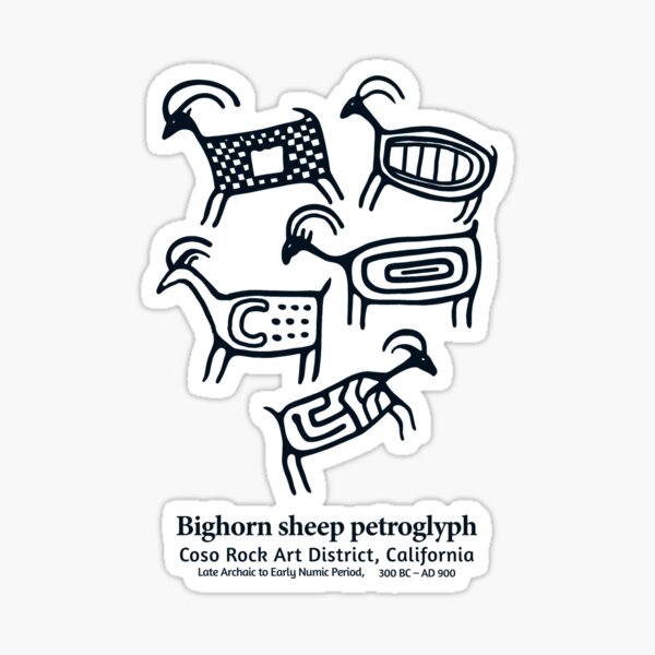 Item preview, Bighorn sheep petroglyph, Coso Rock Art District, California. designed and sold by PreColumbianArt.
