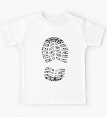 Disciples Boot Print (color white) Kids Tee