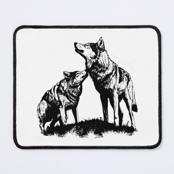 Item preview, Wolf Couple Gray Grey Howling Pair Pack Family Scene designed and sold by inkoutninja.