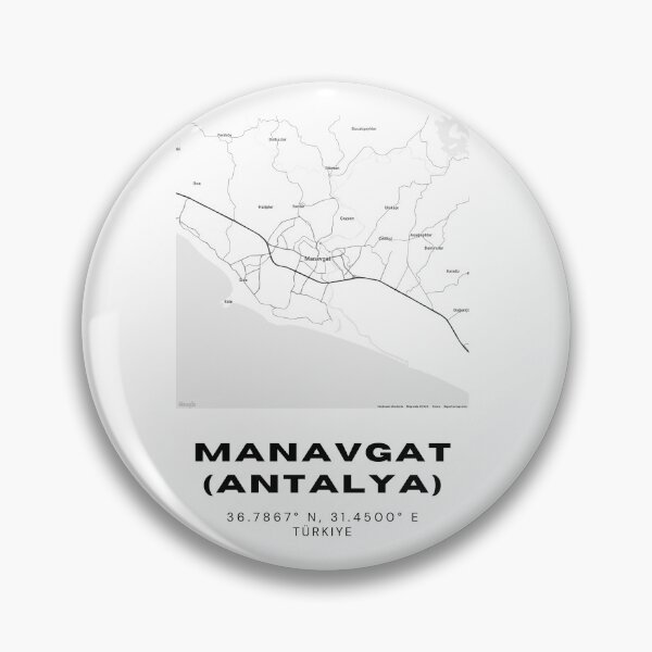 Item preview, Minimalist Manavgat Map – Mediterranean Town Black & White Print designed and sold by RM-Journey.