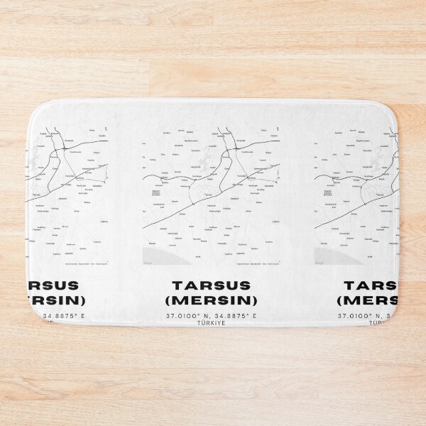 Item preview, Minimalist Tarsus Map – Historic City Black & White Print designed and sold by RM-Journey.