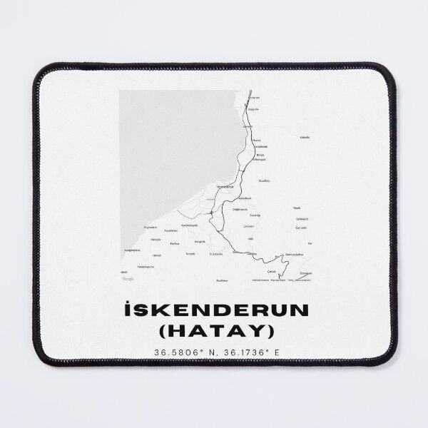 Item preview, Minimalist İskenderun Map – Black & White Mediterranean Port Poster designed and sold by RM-Journey.
