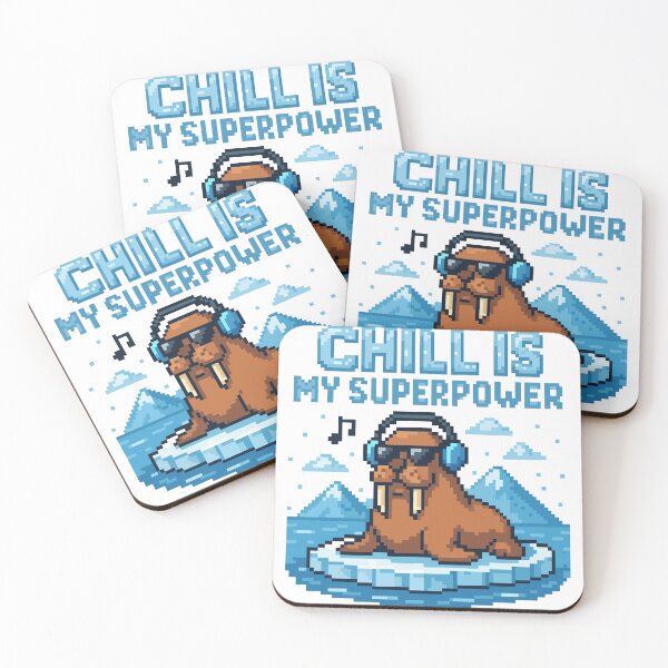 Item preview, Chill Is My Superpower – Cool Pixel Walrus on Ice designed and sold by NaturePixel.