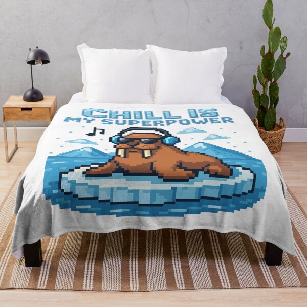 Item preview, Chill Is My Superpower – Cool Pixel Walrus on Ice designed and sold by NaturePixel.