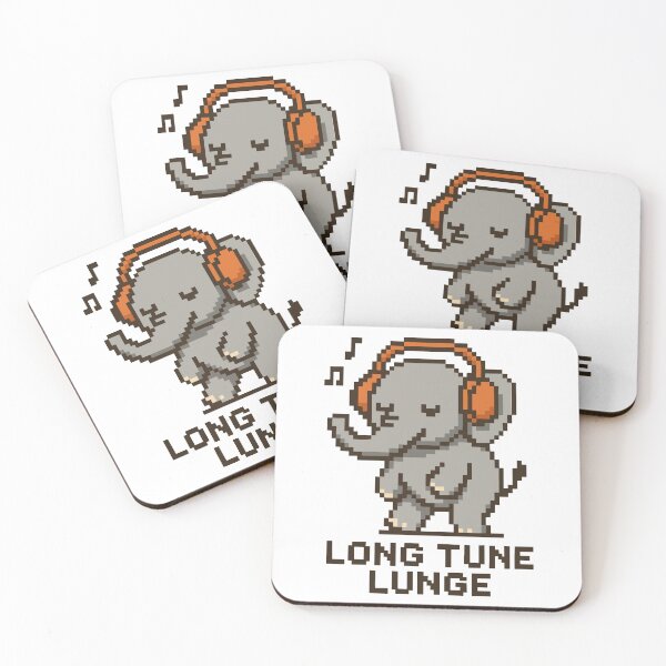 Artikelvorschau, Long Tune Lunge – Pixel Elephant Headphones Groove entworfen und verkauft von NaturePixel.