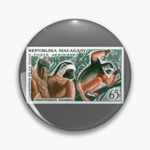 Item preview, 1961 Madagascar Lemur Diademed Sifaka Stamp designed and sold by retrographics.