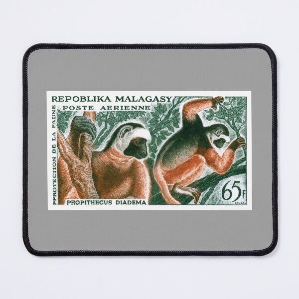 Item preview, 1961 Madagascar Lemur Diademed Sifaka Stamp designed and sold by retrographics.