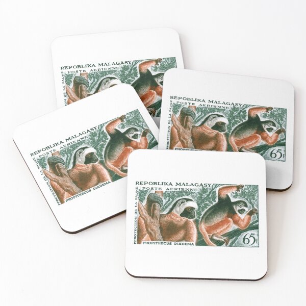 Item preview, 1961 Madagascar Lemur Diademed Sifaka Stamp designed and sold by retrographics.