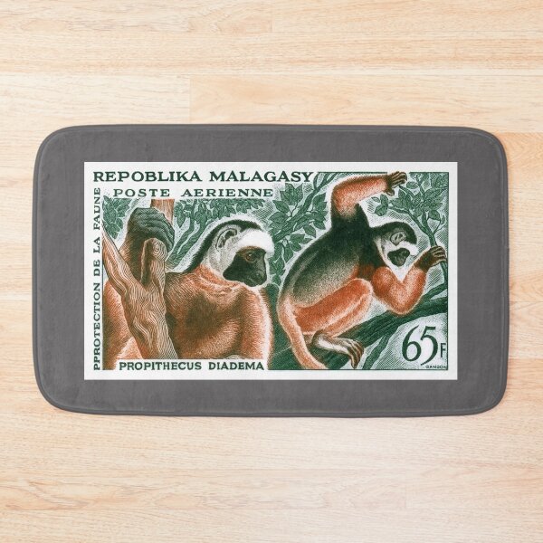 Item preview, 1961 Madagascar Lemur Diademed Sifaka Stamp designed and sold by retrographics.