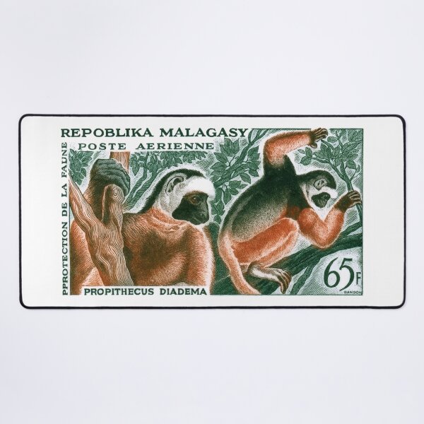 Item preview, 1961 Madagascar Lemur Diademed Sifaka Stamp designed and sold by retrographics.
