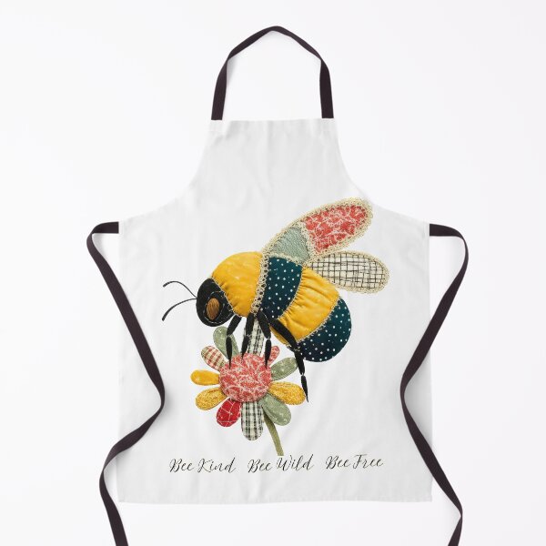Item preview, Bee Kind, Bee Wild, Bee Free: Patchwork Bee & Flower Design designed and sold by Perennial Home & Gardens.