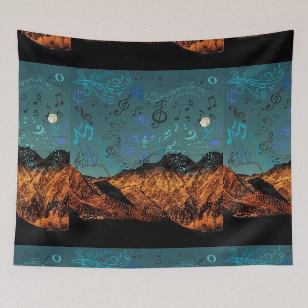 Item preview, Music Everywhere On A Moon Kissed Sky & Mountains designed and sold by BrightrDayMusicArt.