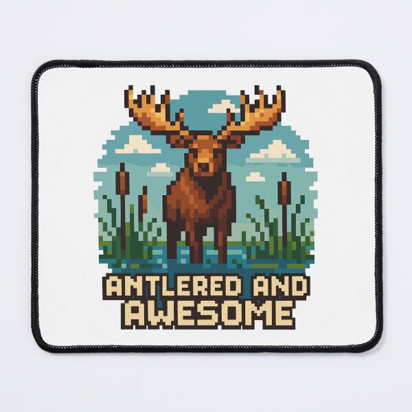 Item preview, Antlered and Awesome – Pixel Moose Marsh Scene designed and sold by NaturePixel.