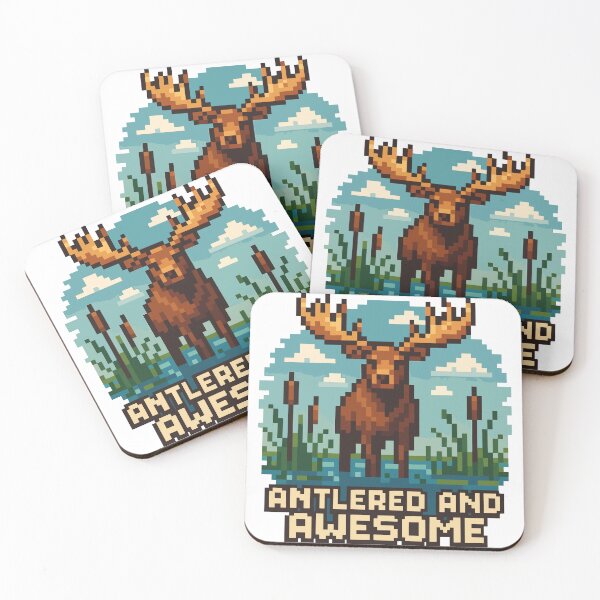 Item preview, Antlered and Awesome – Pixel Moose Marsh Scene designed and sold by NaturePixel.