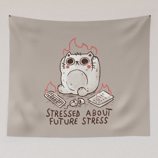 Item preview, Stressed About Future Stress Cute Cat designed and sold by koalateess.