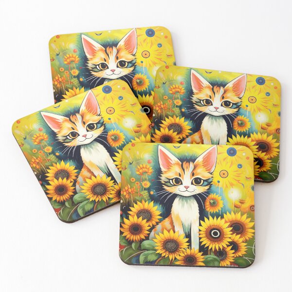 Item preview, A beautiful kitten among the sunflowers. designed and sold by Natalia-Vlad.